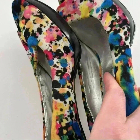 Bandolino heels size 7.5 multicolored tie dye Dopamine dressing party bright - Picture 12 of 13